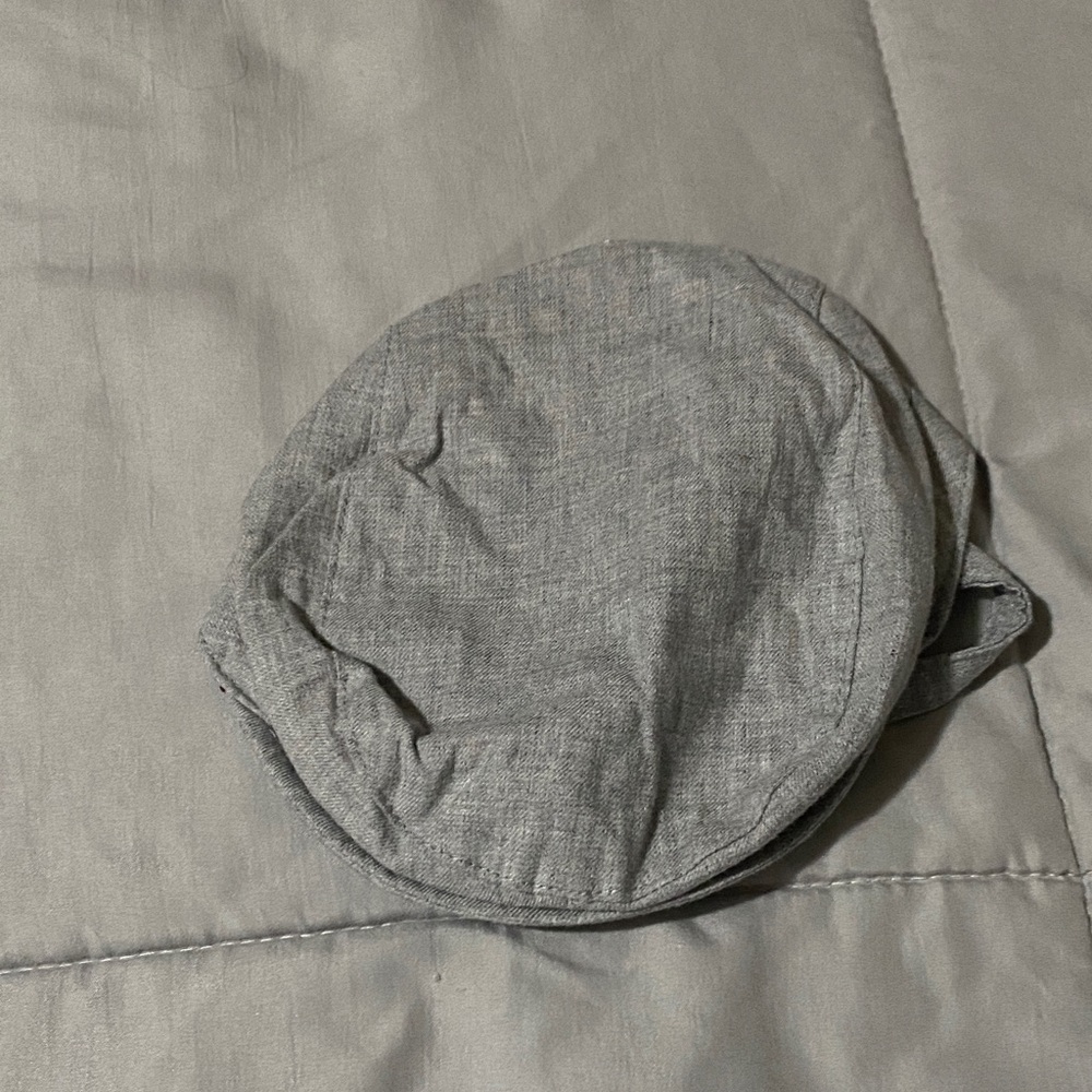 Janie and Jack Gray Flat Cap with Checkered Lining